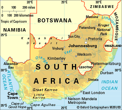 juzna-afrika-zemljevid